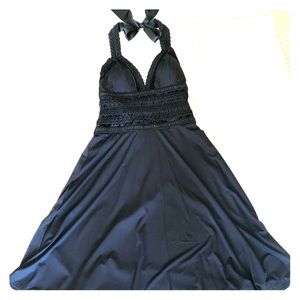 WHBM Black halter cocktail dress